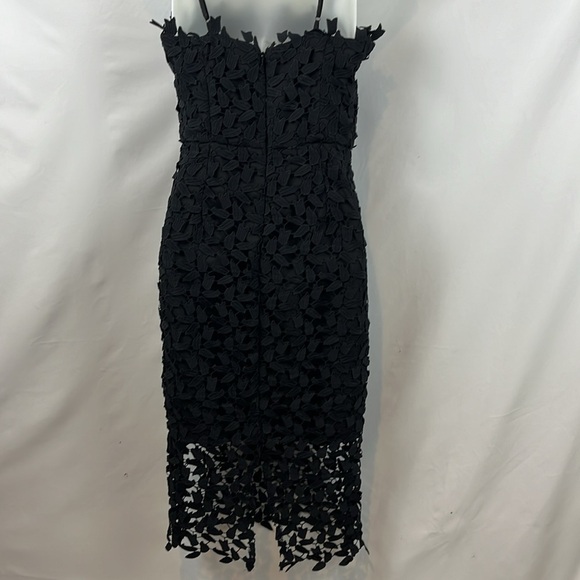 Bardot Liana Leaf Lace Overlay Lined Sleeveless Midi Black Dress Size S - 4 - Picture 11 of 16